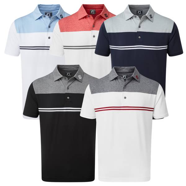 FootJoy Heather Colour Block Lisle Polo Shirt 